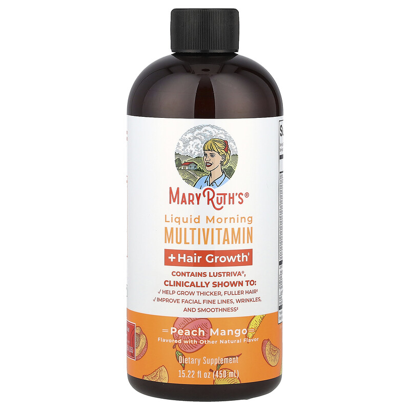 MaryRuth's, Liquid Morning Multivitamin + Hair Growth, персик и манго, 450 мл (15,22 жидк. унц.)
MaryRuth's, Liquid Morning Multivitamin + Hair Growth, персик и манго, 450 мл (15,22 жидк. унц.)