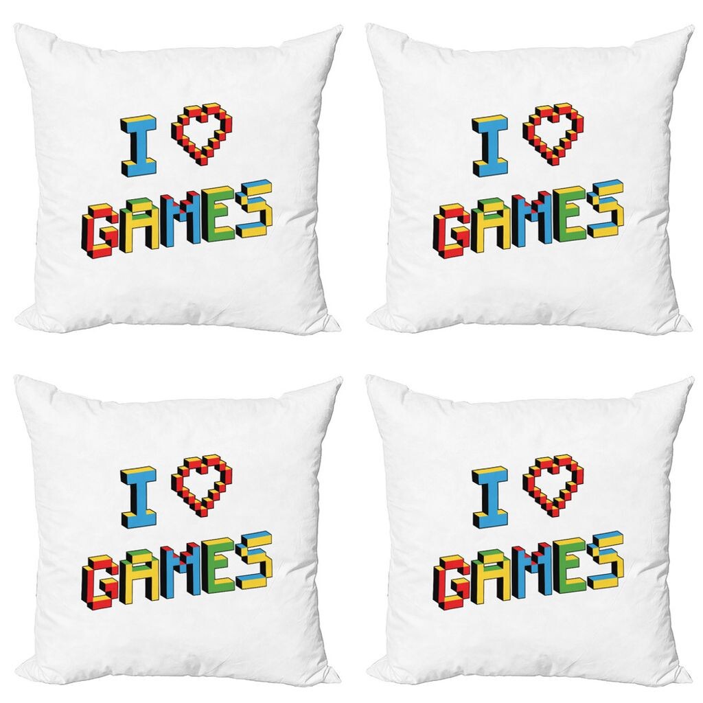 Набор чехлов для игровых подушек ABAKUHAUS (4 предмета), Love Video Games Pixel Art, современная двусторонняя цифровая печать, 45 x 45 см, разноцветные
Набор чехлов для игровых подушек ABAKUHAUS (4 предмета), Love Video Games Pixel Art, современная двусторонняя цифровая печать, 45 x 45 см, разноцветные