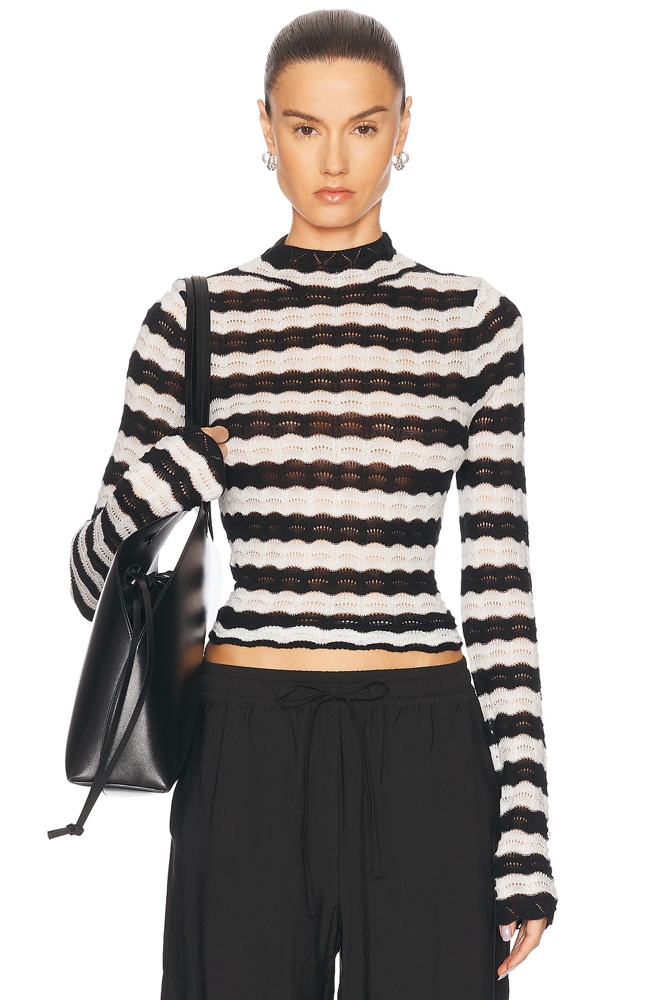 Ажурный трикотажный топ House Of Dagmar, Black & White
Ажурный трикотажный топ House Of Dagmar, Black & White