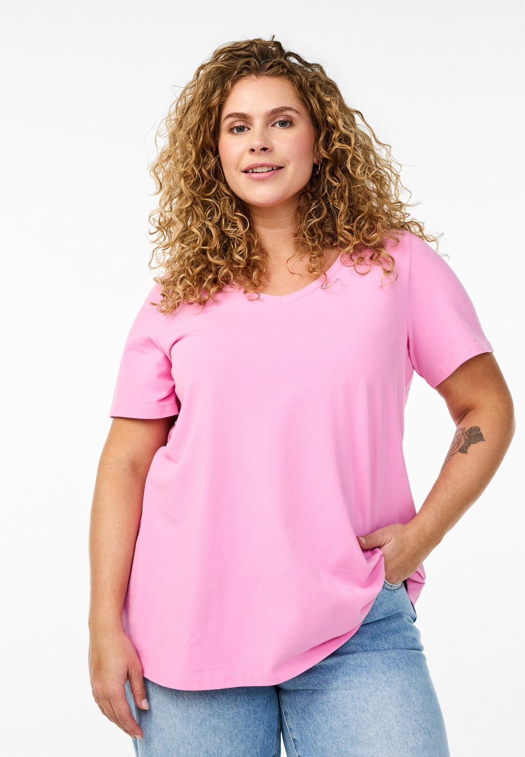 Базовая футболка Zizzi, светло-розовый
Базовая футболка Zizzi, светло-розовый