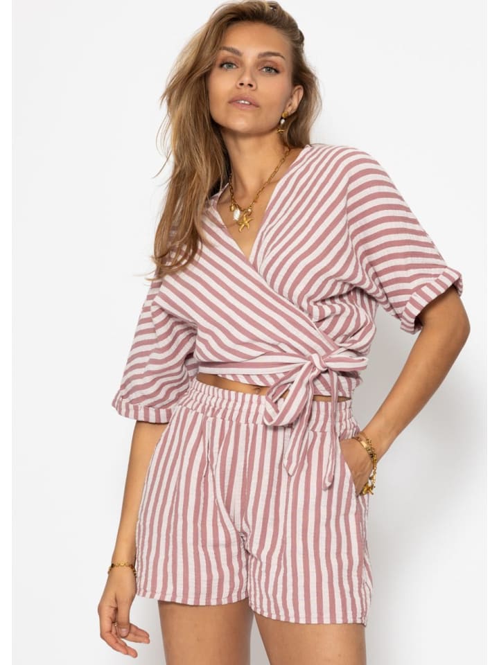 Полосатая муслиновая блузка-халат цвета пыльной розы SASSYCLASSY
Полосатая муслиновая блузка-халат цвета пыльной розы SASSYCLASSY