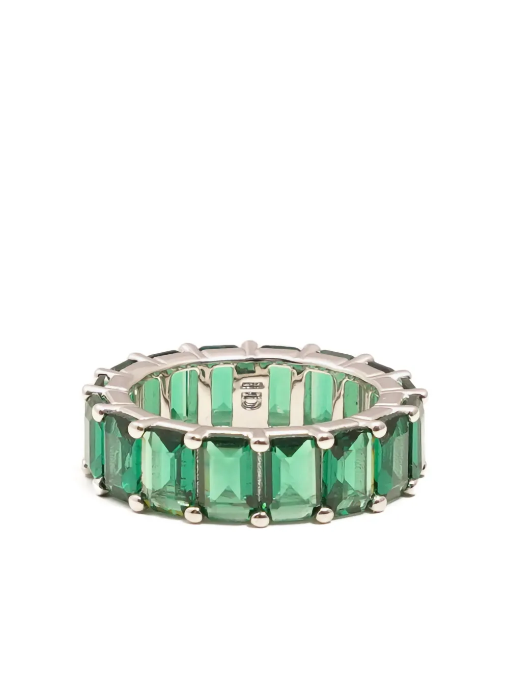 Кольцо с прямоугольными кристаллами Izabel Display, зеленый