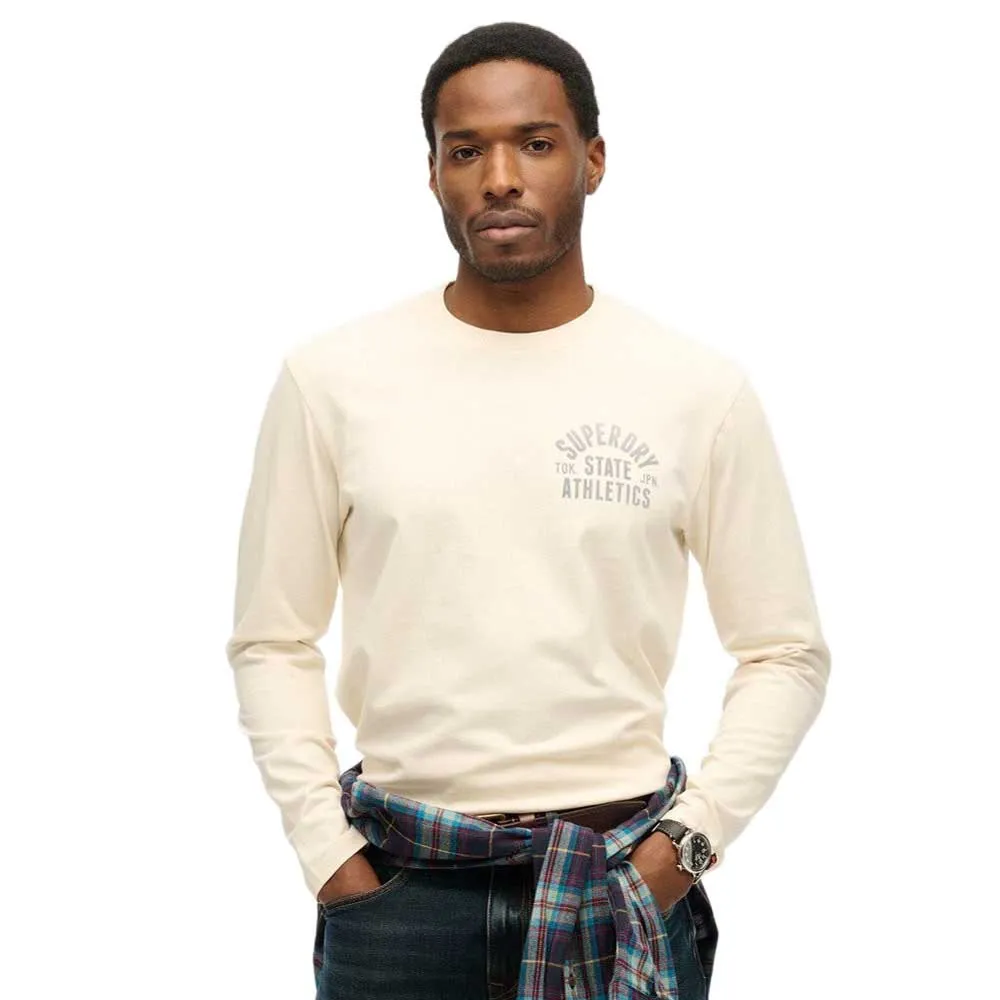 Лонгслив Superdry Athletic Ess, бежевый 
Лонгслив Superdry Athletic Ess, бежевый