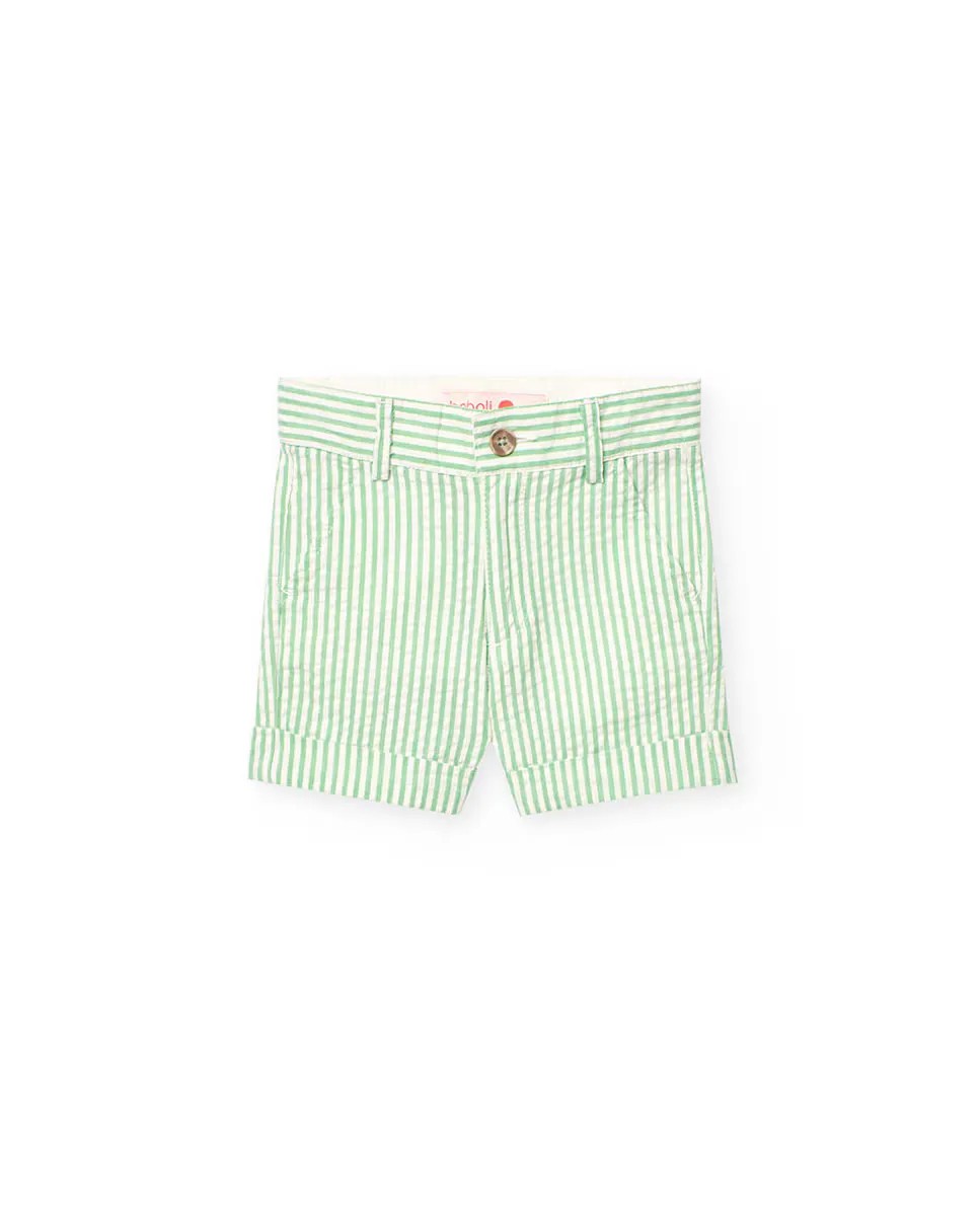 Хлопковые шорты-бермуды для мальчиков с полосатым принтом Boboli, зеленый
Хлопковые шорты-бермуды для мальчиков с полосатым принтом Boboli, зеленый