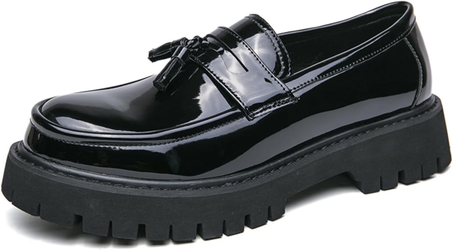 Мужские кожаные слипоны с платформой, кисточками, лоферы, противоскользящие, низкие, с круглым носком, массивные, стиль пени, для делового повседневного ношения, вечеринок и выпускных Boaobaihuo, черный
Мужские кожаные слипоны с платформой, кисточками, лоферы, противоскользящие, низкие, с круглым носком, массивные, стиль пени, для делового повседневного ношения, вечеринок и выпускных Boaobaihuo, черный