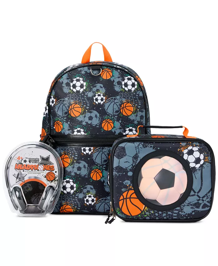 Рюкзак, сумка для ланча и наушники All-Star Sports для мальчиков InMocean, черный
Рюкзак, сумка для ланча и наушники All-Star Sports для мальчиков InMocean, черный