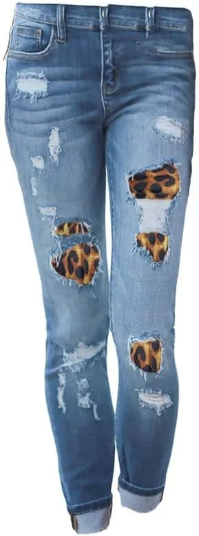 Женские джинсы Andongnywell скинни с потертостями и леопардовым принтом
Женские джинсы Andongnywell скинни с потертостями и леопардовым принтом