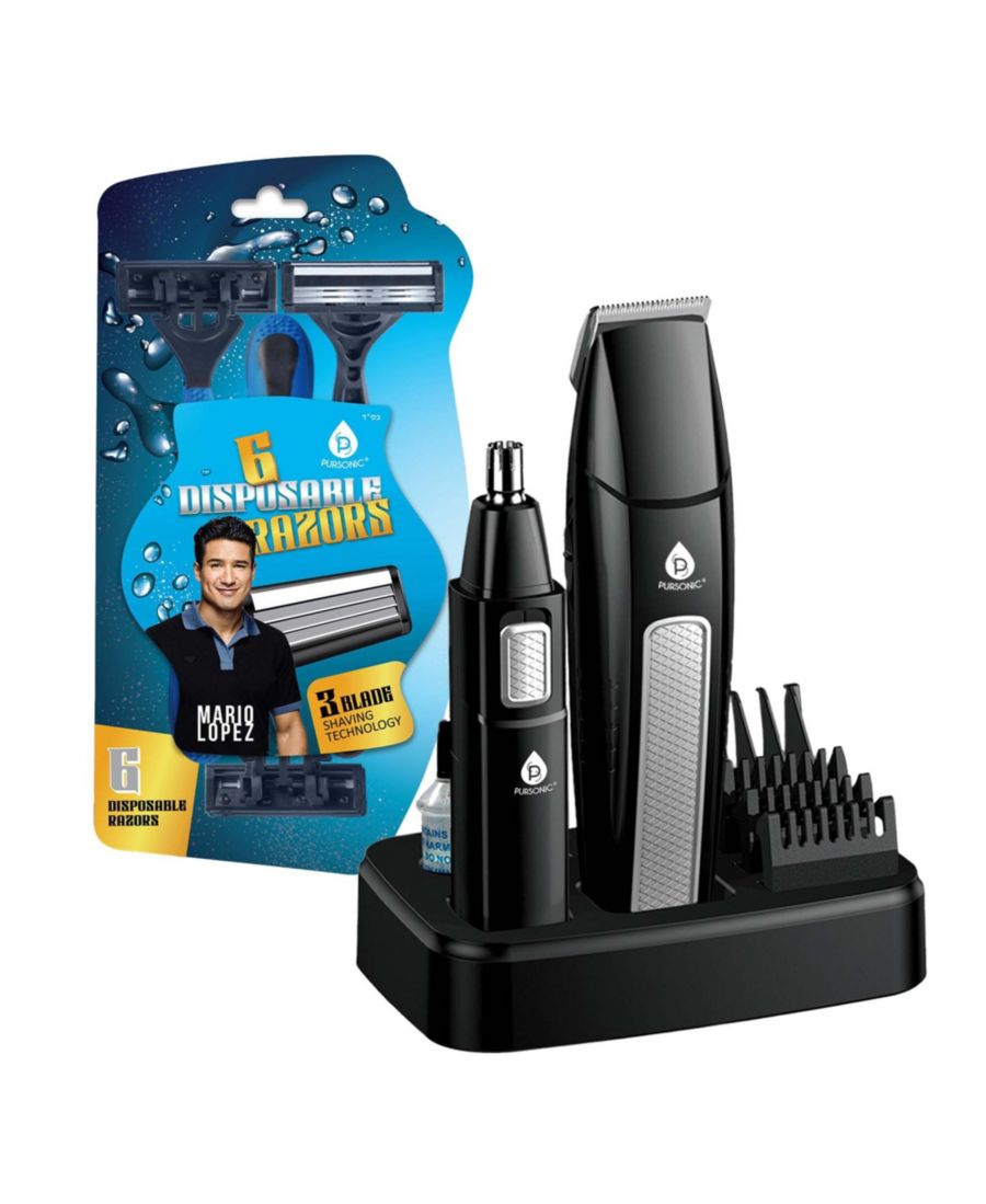 Набор для ухода за собой Mario Lopez Ultimate Grooming Set - 10 предметов для волос, бороды и тела + одноразовые бритвы PURSONIC, черный
Набор для ухода за собой Mario Lopez Ultimate Grooming Set - 10 предметов для волос, бороды и тела + одноразовые бритвы PURSONIC, черный