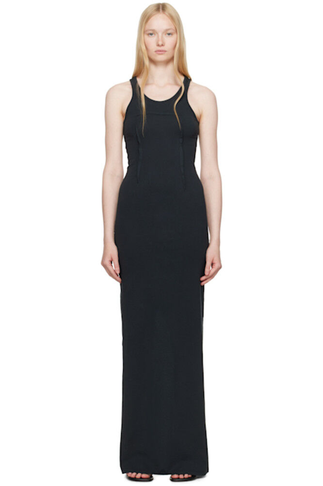 Черное платье макси из плотного хлопкового джерси MM6 Maison Margiela
Черное платье макси из плотного хлопкового джерси MM6 Maison Margiela