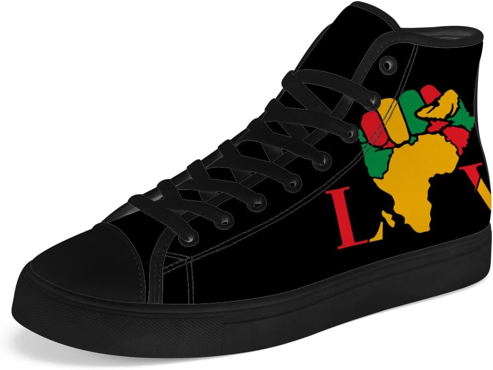 Кеды на высокой подошве chebing Juneteenth с пан-африканским флагом для мужчин и женщин, высокие кроссовки на шнуровке, повседневная обувь, подарок для папы и мамы, черный
Кеды на высокой подошве chebing Juneteenth с пан-африканским флагом для мужчин и женщин, высокие кроссовки на шнуровке, повседневная обувь, подарок для папы и мамы, черный