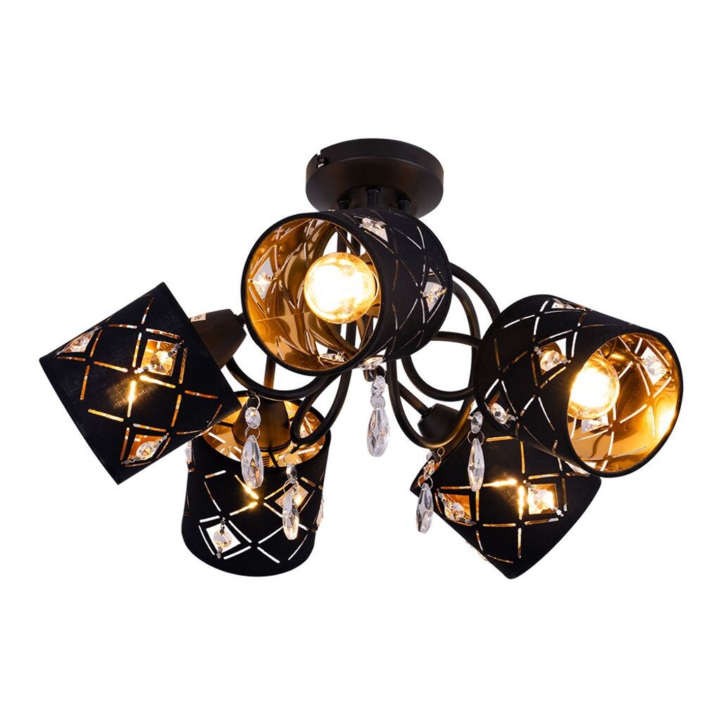 Потолочный светильник, кристаллы, текстиль, черный, золотой, D 46 см Globo Lighting
Потолочный светильник, кристаллы, текстиль, черный, золотой, D 46 см Globo Lighting