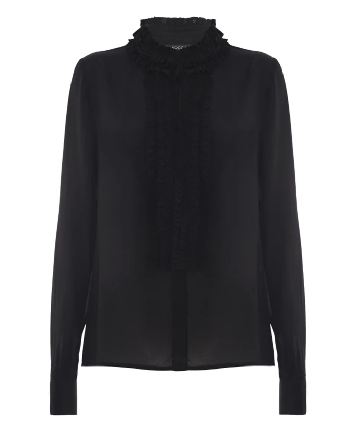 Рубашка с рюшами и рюшами Kocca, черный 
Рубашка с рюшами и рюшами Kocca, черный