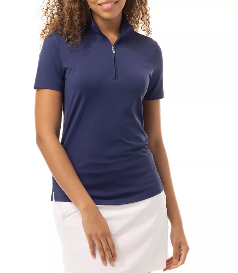 Женская рубашка-поло для гольфа SanSoleil SolTek с воротником-стойкой и короткими рукавами, темно-синий
Женская рубашка-поло для гольфа SanSoleil SolTek с воротником-стойкой и короткими рукавами, темно-синий