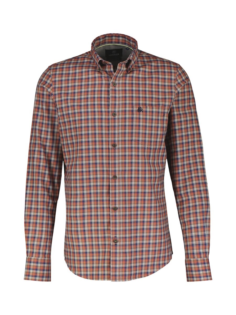 Клетчатая рубашка LERROS Regular fit Button Up Shirt, кэмел 
Клетчатая рубашка LERROS Regular fit Button Up Shirt, кэмел