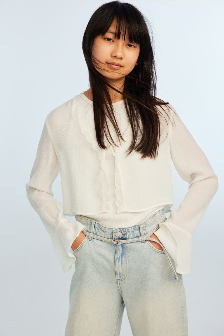 Блузка для завязывания H&M, белый
Блузка для завязывания H&M, белый