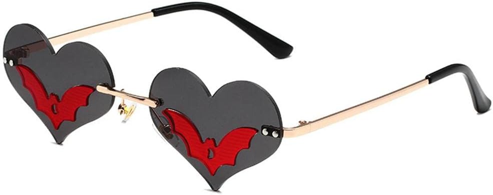 Солнцезащитные очки Andy's Orchids, солнцезащитные очки в форме сердца и летучей мыши, оригинальные готические очки без оправы для женщин и мужчин, стильные очки для фестивалей и вечеринок, защита от УФ-излучения UV 400, Black
Солнцезащитные очки Andy's Orchids, солнцезащитные очки в форме сердца и летучей мыши, оригинальные готические очки без оправы для женщин и мужчин, стильные очки для фестивалей и вечеринок, защита от УФ-излучения UV 400, Black