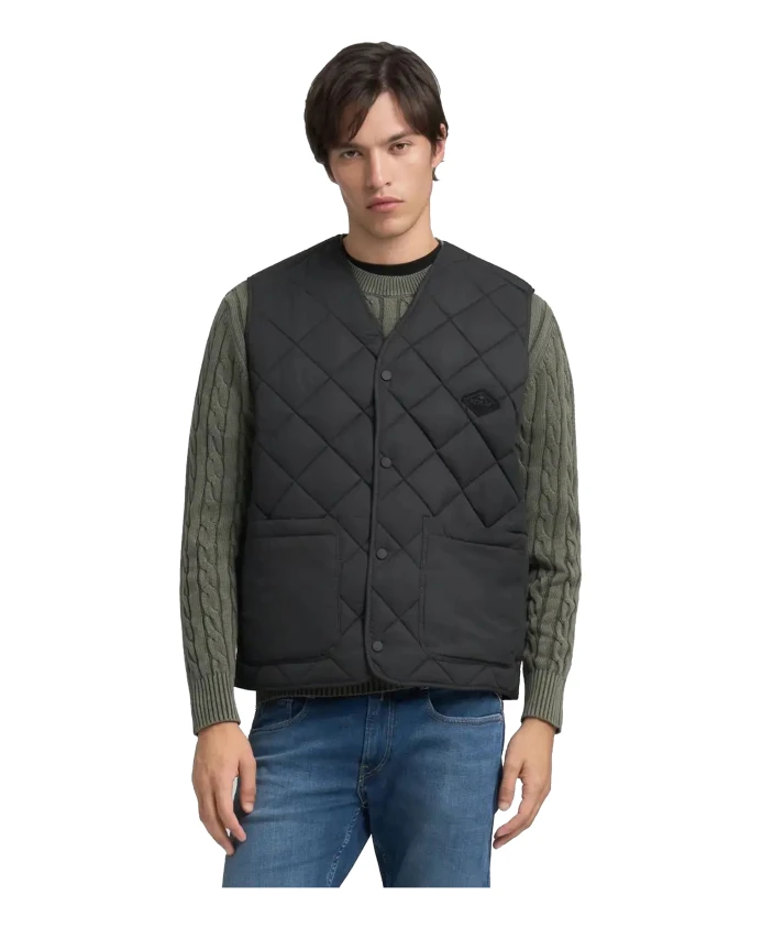 Стеганый жилет стандартного кроя Replay, черный
Стеганый жилет стандартного кроя Replay, черный