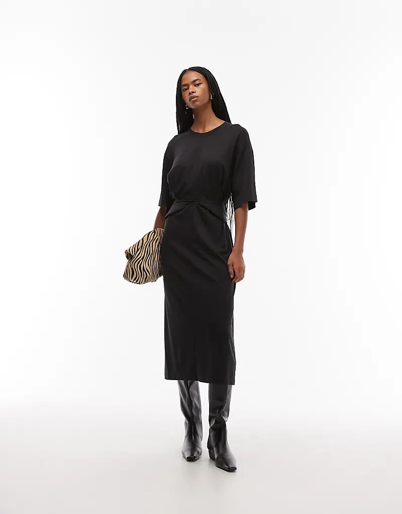 Платье мидакси ARKET из хлопковой смеси с короткими рукавами и запахом на талии, черное
Платье мидакси ARKET из хлопковой смеси с короткими рукавами и запахом на талии, черное