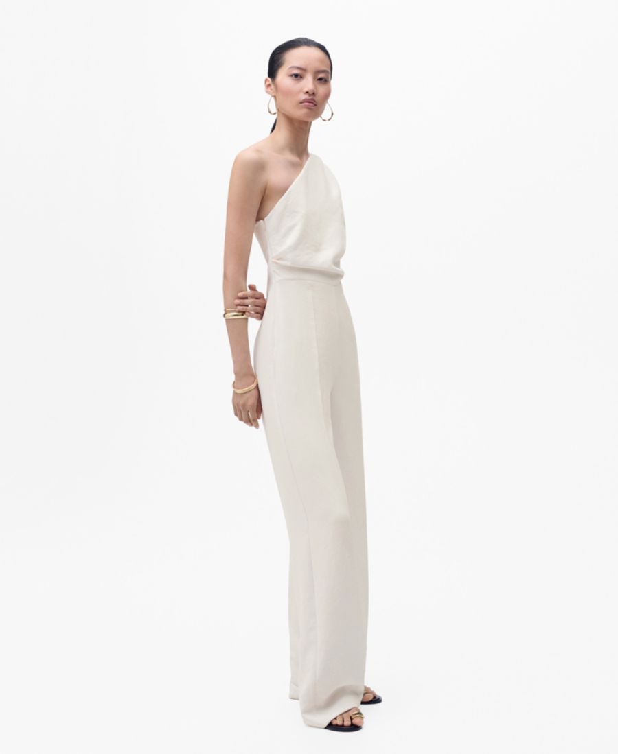Женский длинный комбинезон с асимметричным вырезом MANGO, Off White
Женский длинный комбинезон с асимметричным вырезом MANGO, Off White