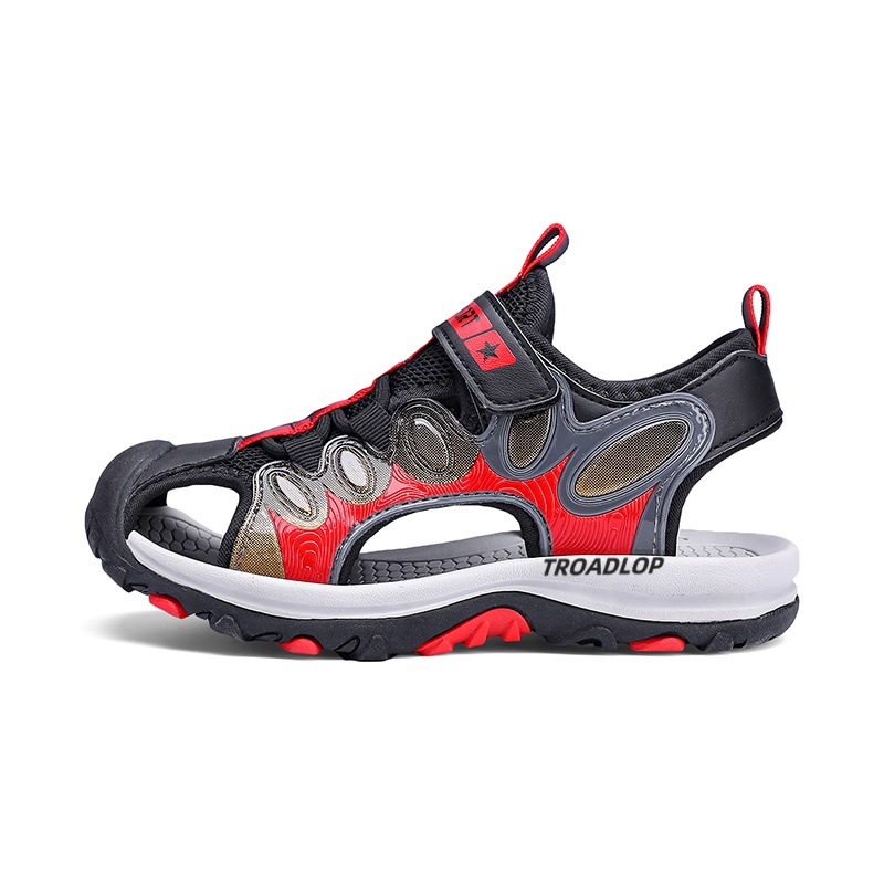 Нескользящие, легкие, амортизирующие, низкие сандалии для детей TROADLOP, черный/красный 
Нескользящие, легкие, амортизирующие, низкие сандалии для детей TROADLOP, черный/красный