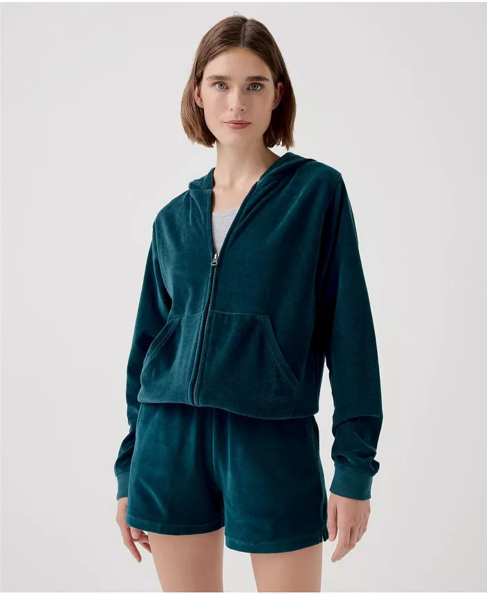 Женская толстовка с капюшоном из органического хлопка и велюра на молнии Pact, синий
Женская толстовка с капюшоном из органического хлопка и велюра на молнии Pact, синий