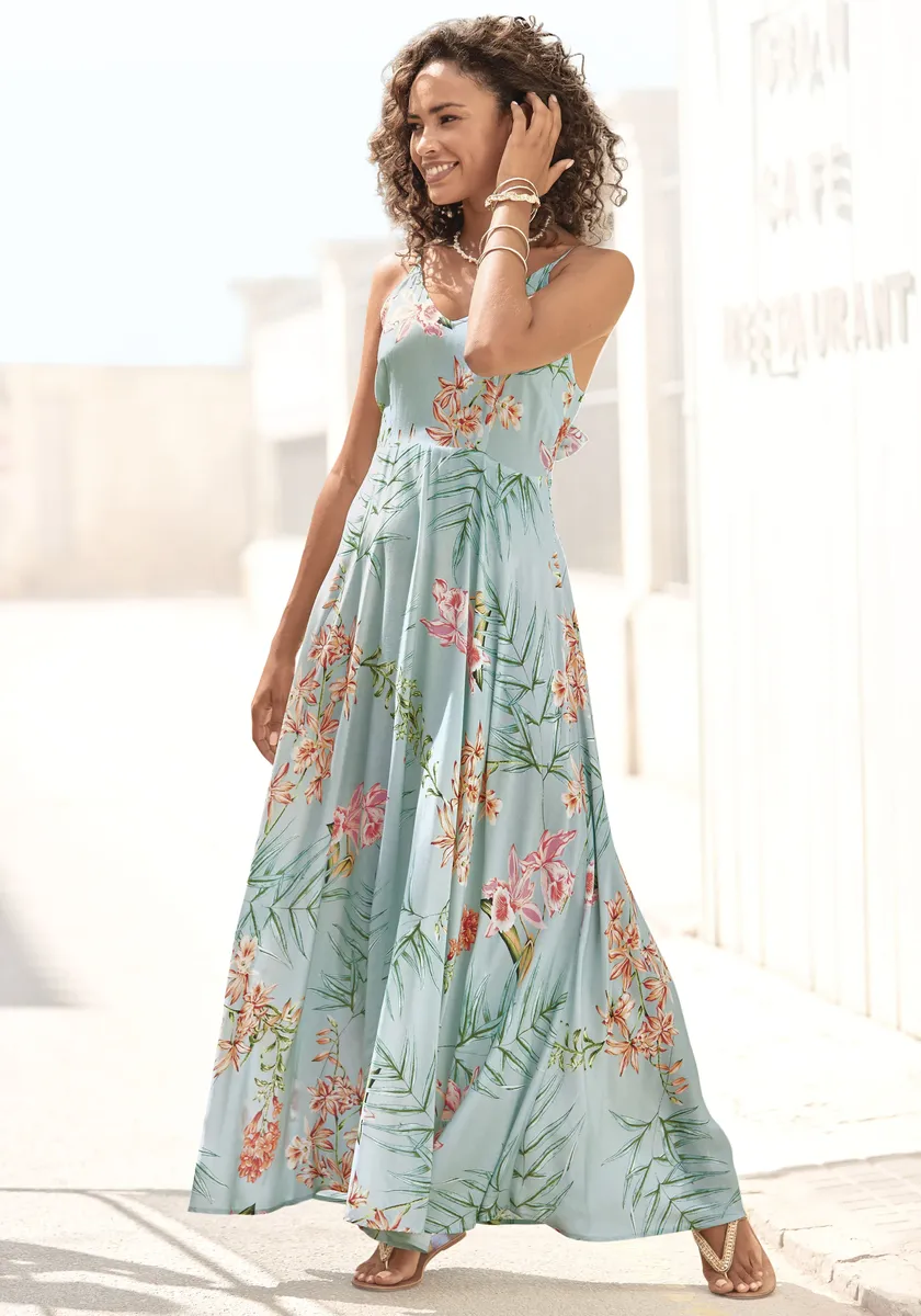 LASCANA платье макси из ткани вискозы, вырез сзади, летнее платье, бирюзовый
LASCANA платье макси из ткани вискозы, вырез сзади, летнее платье, бирюзовый