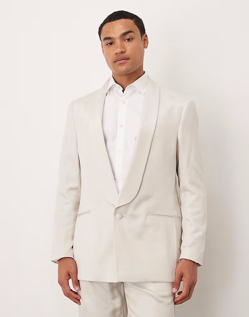 Пиджак из бежевого атласа Asos Design
Пиджак из бежевого атласа Asos Design