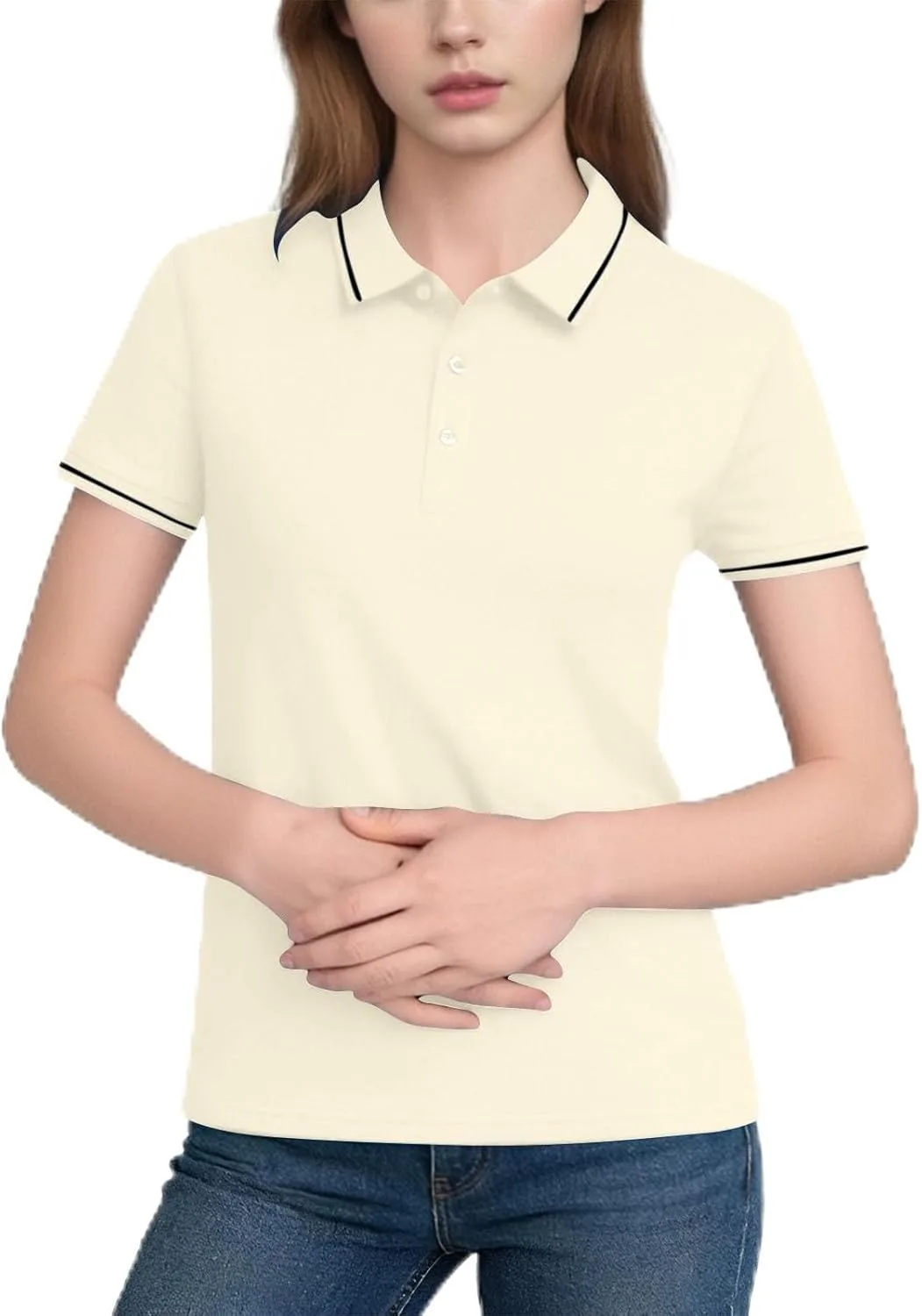 Женская футболка для гольфа с коротким рукавом и воротником V-образной формы
Женская футболка для гольфа с коротким рукавом и воротником V-образной формы