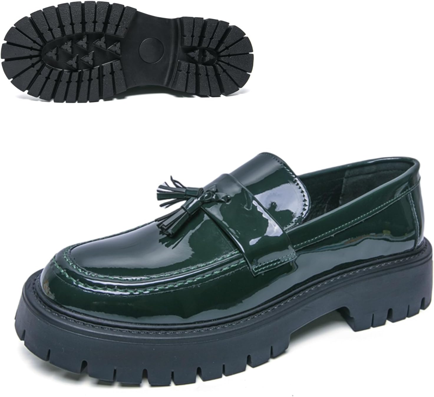 Мужские туфли с кисточками из лакированной кожи на массивной платформе, классические слипоны с ребристой подошвой, деловые формальные туфли, повседневные дышащие нескользящие туфли Penny Nekgnl, зеленый
Мужские туфли с кисточками из лакированной кожи на массивной платформе, классические слипоны с ребристой подошвой, деловые формальные туфли, повседневные дышащие нескользящие туфли Penny Nekgnl, зеленый