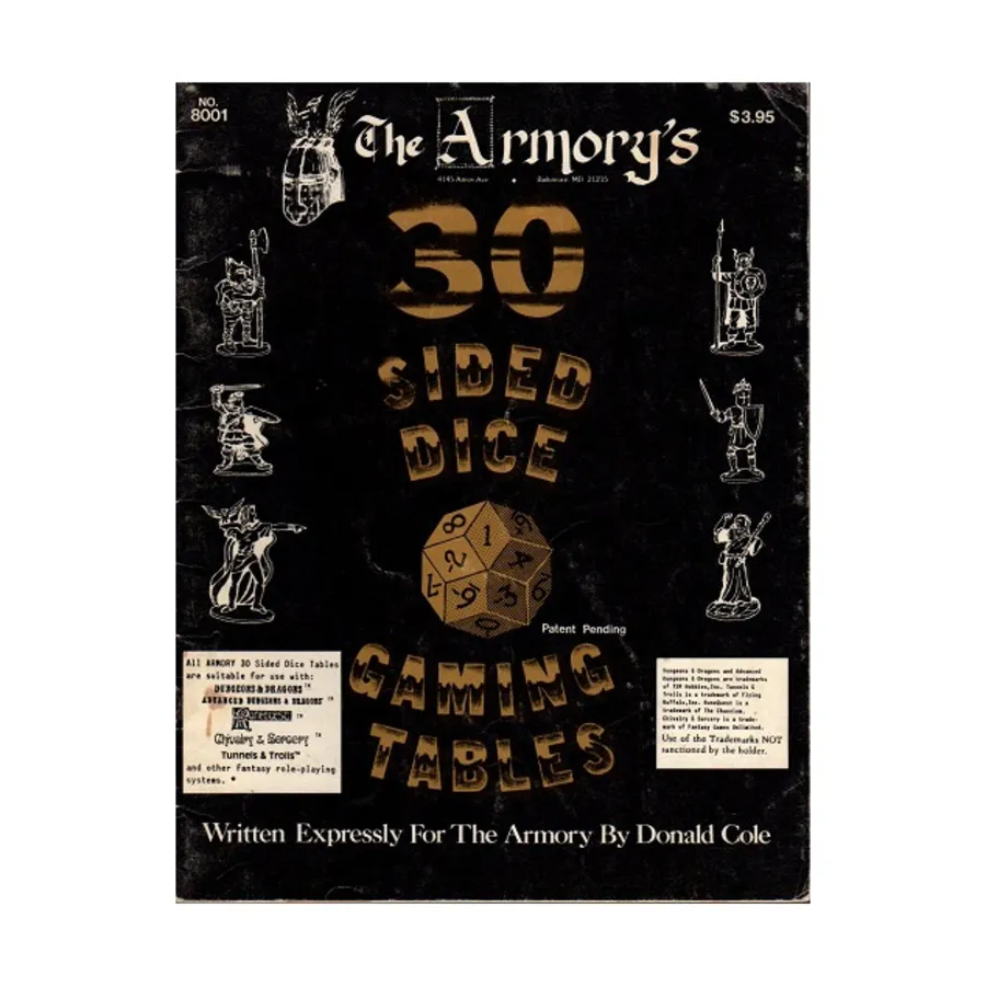 30 Sided Dice Gaming Tables, Fantasy Supplements (The Armory), мягкая обложка
30 Sided Dice Gaming Tables, Fantasy Supplements (The Armory), мягкая обложка