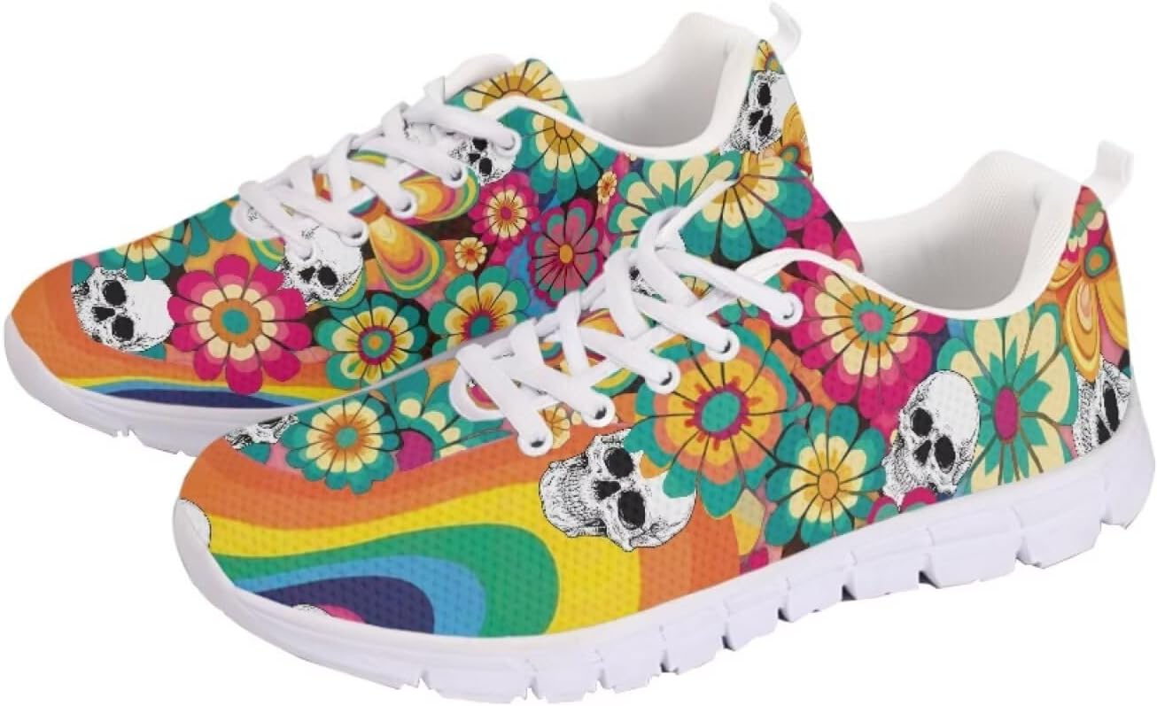 Кроссовки chaqlin для женщин и мужчин, дышащие спортивные обувь с шнуровкой, повседневные беговые кроссовки, Color Hippie Floral Skull
Кроссовки chaqlin для женщин и мужчин, дышащие спортивные обувь с шнуровкой, повседневные беговые кроссовки, Color Hippie Floral Skull