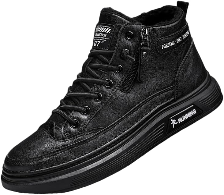 Мужские высокие кеды для скейтборда с утеплителем из меха, зимние ботинки с теплой подкладкой, эластичными шнурками и молниями, с нескользящей подошвой, подходят для путешествий на улице, прогулок по городу и вождения Hhhchpm, черный
Мужские высокие кеды для скейтборда с утеплителем из меха, зимние ботинки с теплой подкладкой, эластичными шнурками и молниями, с нескользящей подошвой, подходят для путешествий на улице, прогулок по городу и вождения Hhhchpm, черный