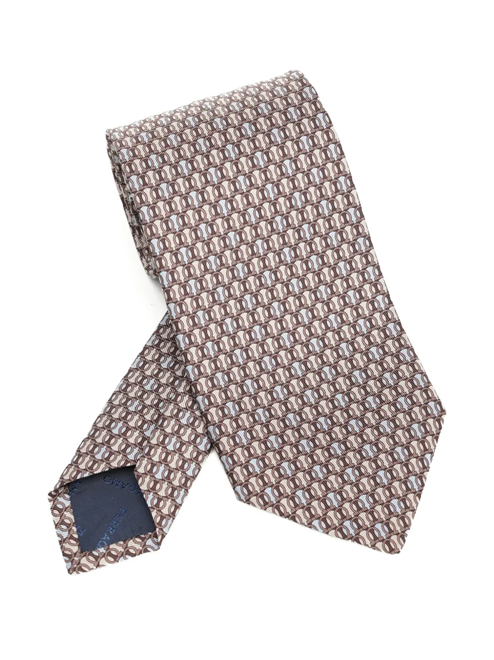 Шелковый галстук с узором Ferragamo, коричневый
Шелковый галстук с узором Ferragamo, коричневый