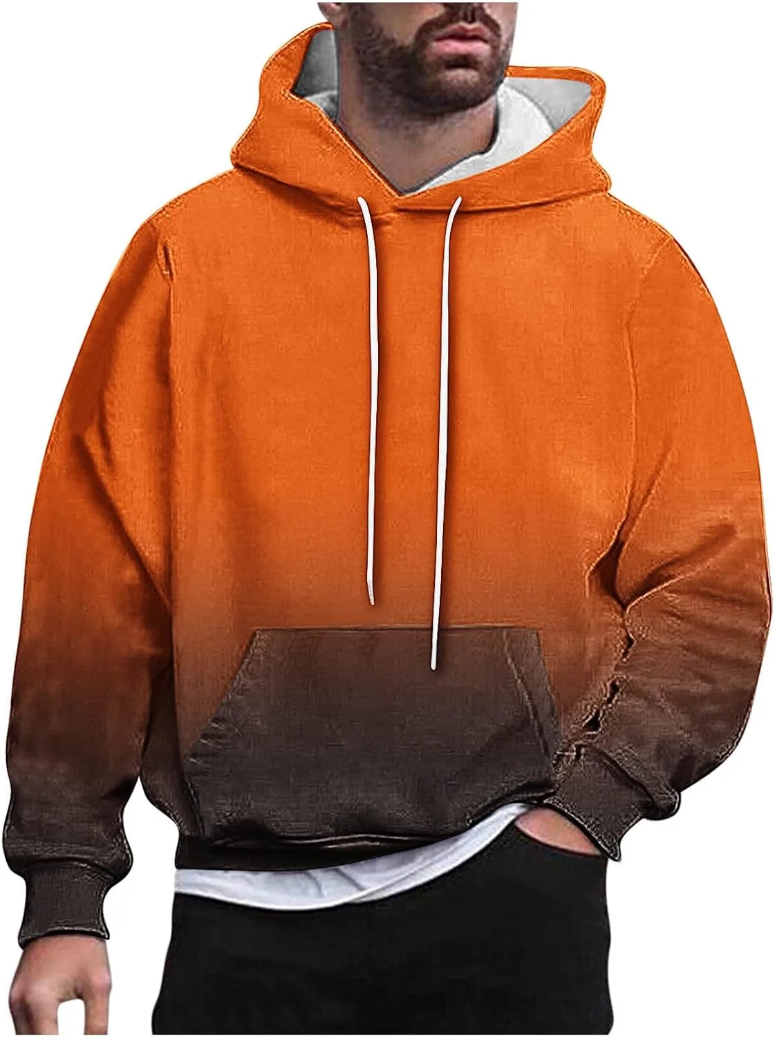 Плюс сайз худи для мужчин с градиентным принтом
Плюс сайз худи для мужчин с градиентным принтом