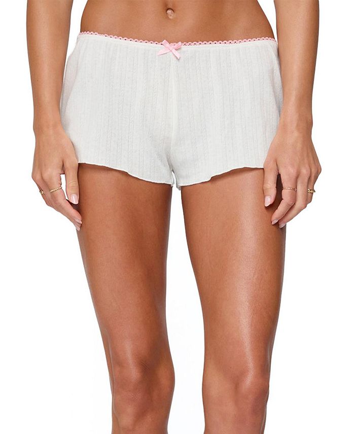 Линни Шорты с ажурной вязкой и контрастной отделкой Edikted, белый
Линни Шорты с ажурной вязкой и контрастной отделкой Edikted, белый