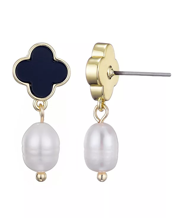 Серьги-Подвески из черного клевера с пресноводным жемчугом Adornia, white
Серьги-Подвески из черного клевера с пресноводным жемчугом Adornia, white