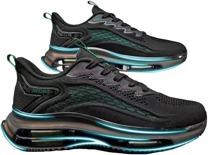 Мужские кроссовки с сеткой и воздушной подушкой, ортопедические, модные, на шнуровке, легкие, противоскользящие, с амортизацией, дышащие, удобные для спортзала, бега, тенниса, прогулок и работы Hhhchpm, черный/зеленый
Мужские кроссовки с сеткой и воздушной подушкой, ортопедические, модные, на шнуровке, легкие, противоскользящие, с амортизацией, дышащие, удобные для спортзала, бега, тенниса, прогулок и работы Hhhchpm, черный/зеленый