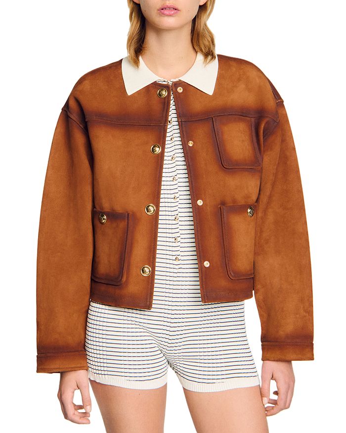 Замшевая куртка Sandro, коричневый
Замшевая куртка Sandro, коричневый