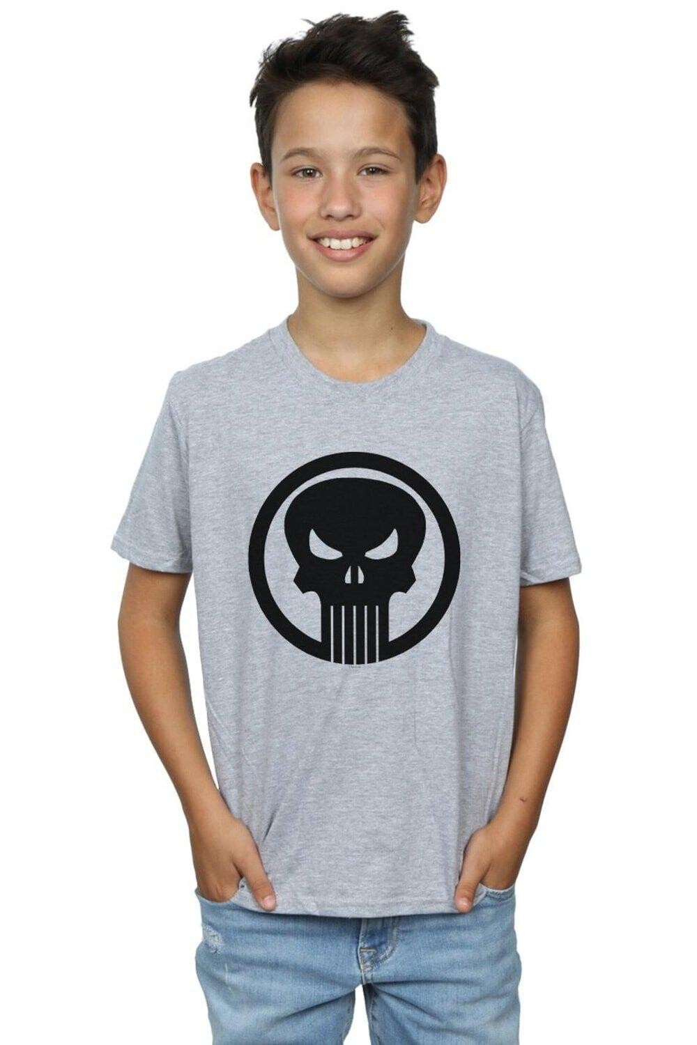 Футболка «Каратель» с черепом и кругом Marvel, серый 
Футболка «Каратель» с черепом и кругом Marvel, серый
