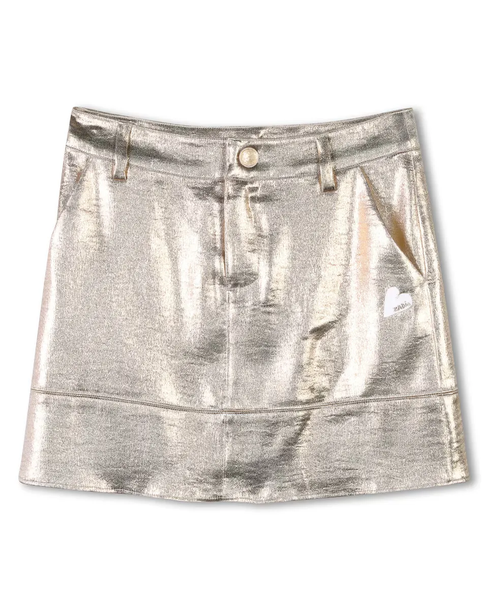 Юбка для девочек с эффектом металлик и петлями для ремня на талии Zadig & Voltaire, золотой
