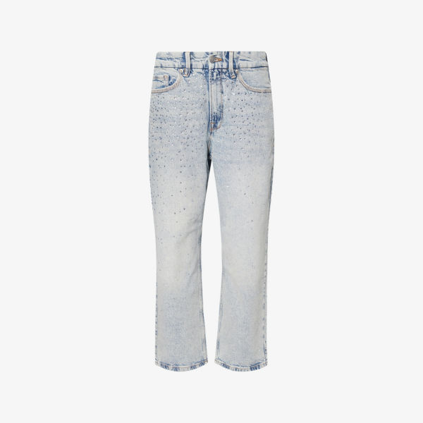 Джинсы укороченные Good American винтажные, синий
Джинсы укороченные Good American винтажные, синий