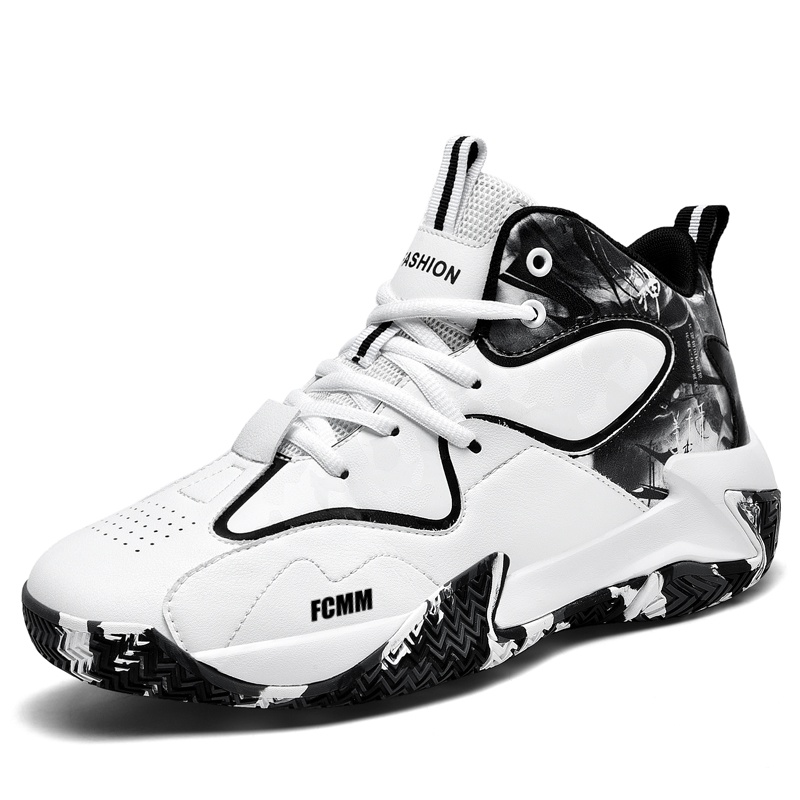 Баскетбольные кроссовки с противоскользящей подошвой, износостойкие, детские FCMM, белый/черный 
Баскетбольные кроссовки с противоскользящей подошвой, износостойкие, детские FCMM, белый/черный