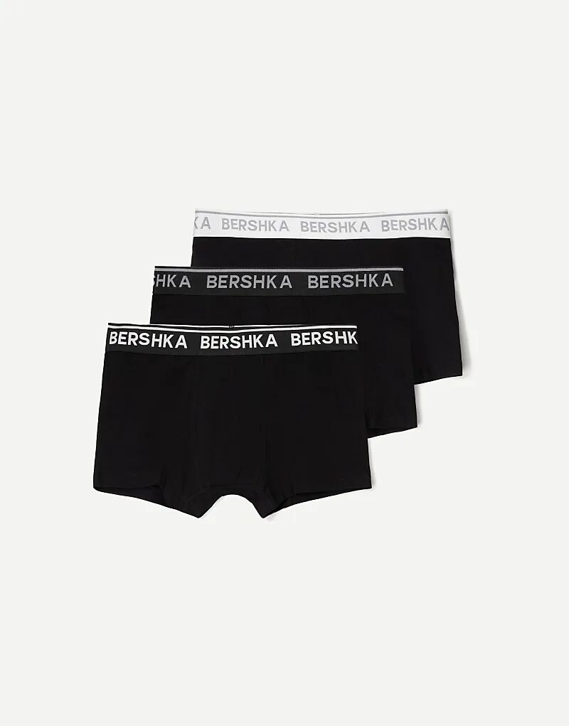 Упаковка из 3 трусов-боксеров Bershka белого цвета 
Упаковка из 3 трусов-боксеров Bershka белого цвета