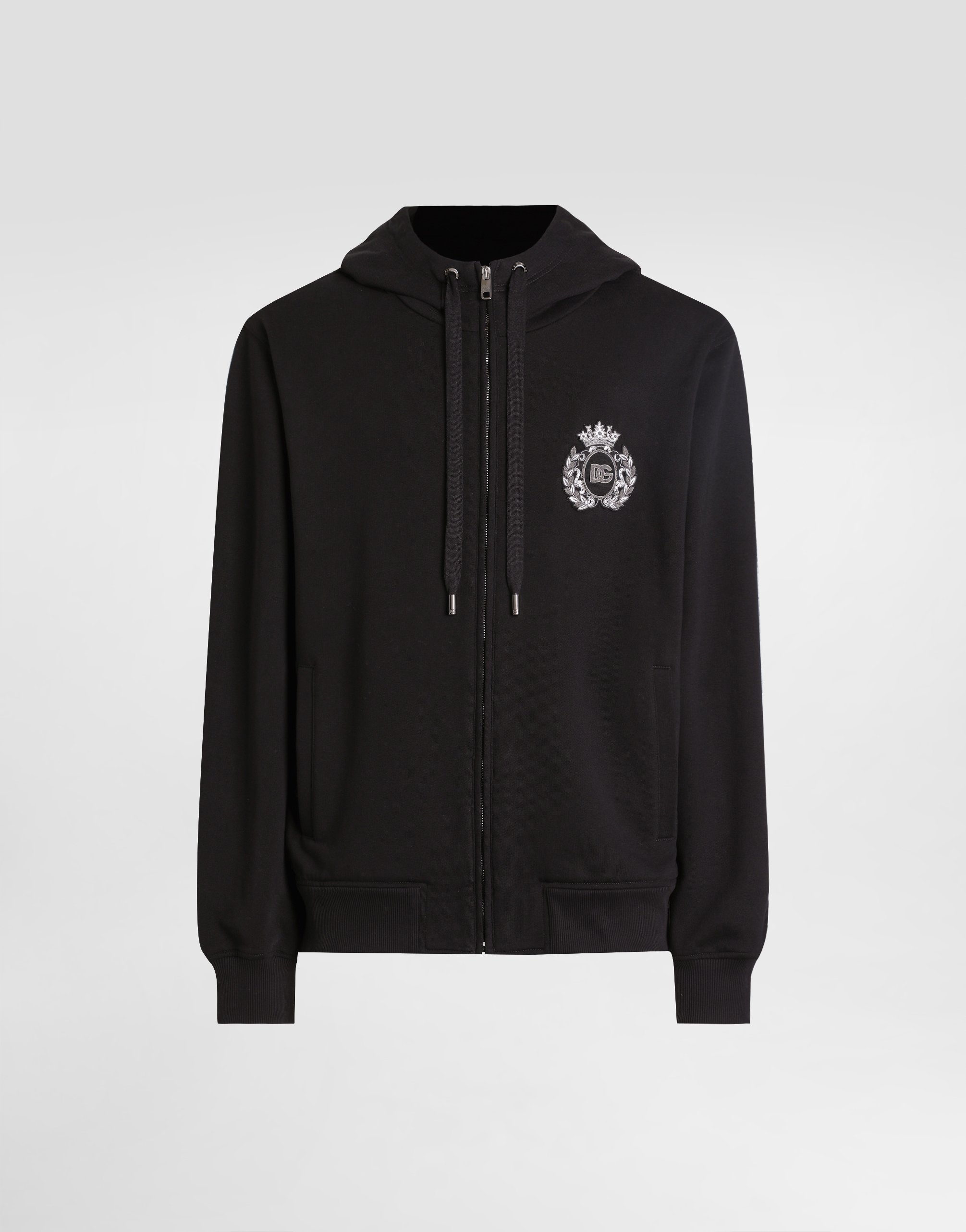 Хлопковое худи с гербовой нашивкой Dolce & Gabbana, черный
Хлопковое худи с гербовой нашивкой Dolce & Gabbana, черный