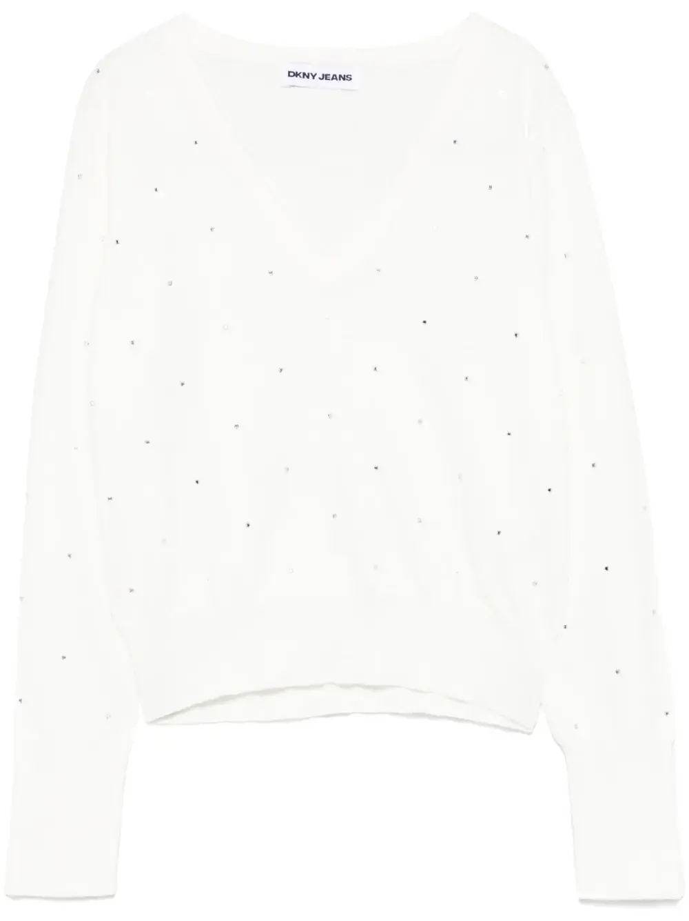 Свитер с V-образным вырезом DKNY, белый
Свитер с V-образным вырезом DKNY, белый