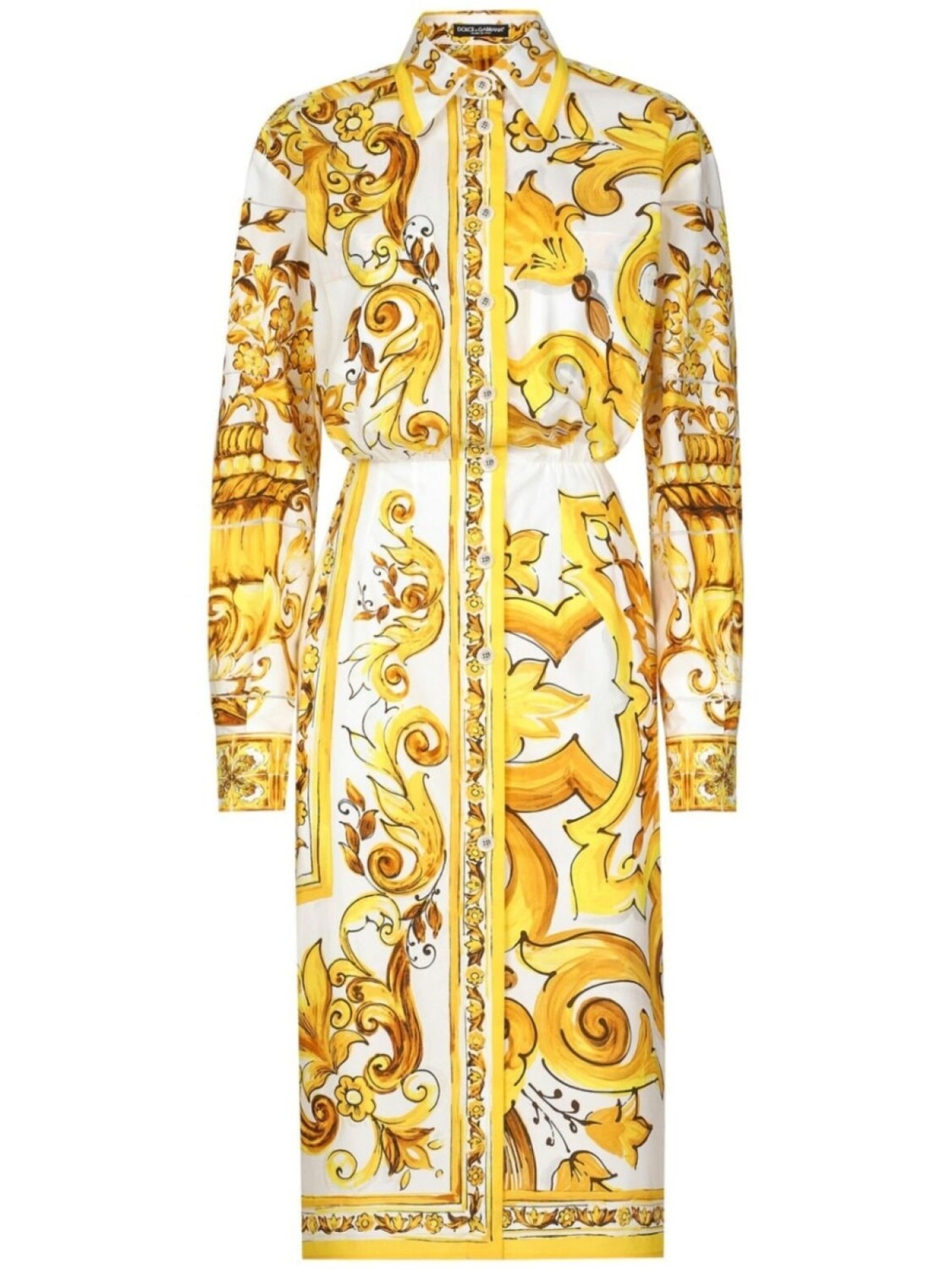 Dolce & Gabbana платье-рубашка с принтом Majolica, желтый
Dolce & Gabbana платье-рубашка с принтом Majolica, желтый