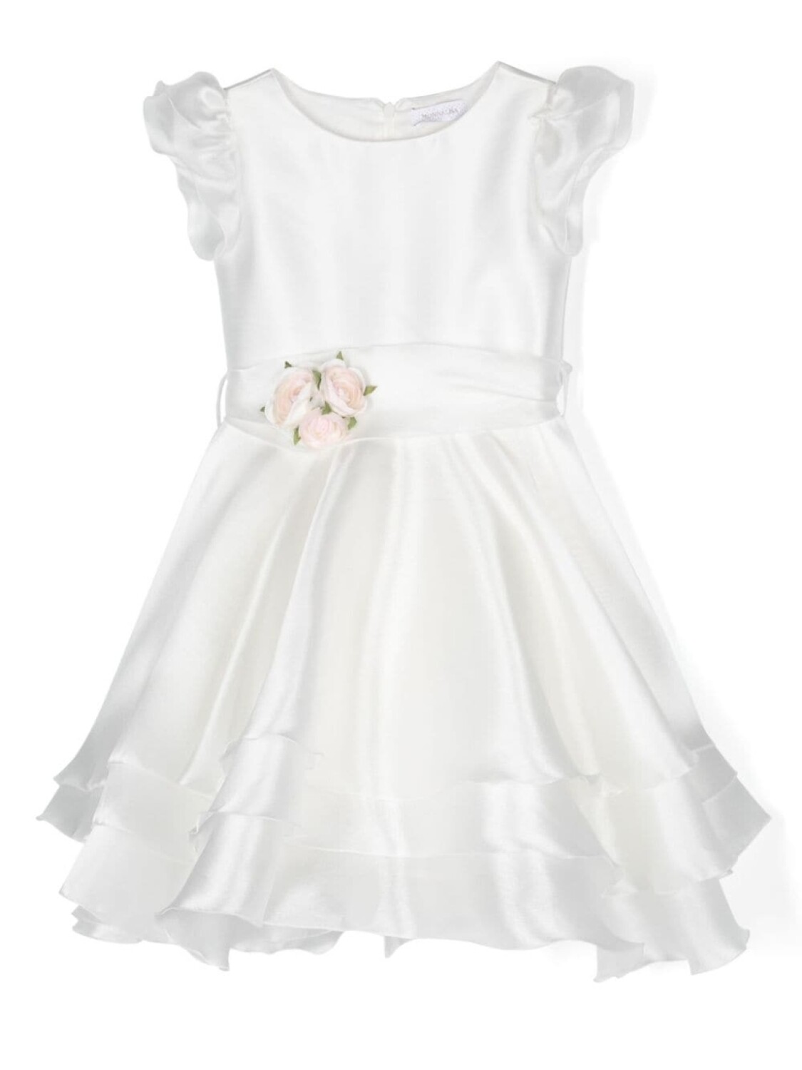 Monnalisa платье с короткими рукавами и цветочной аппликацией, белый
Monnalisa платье с короткими рукавами и цветочной аппликацией, белый