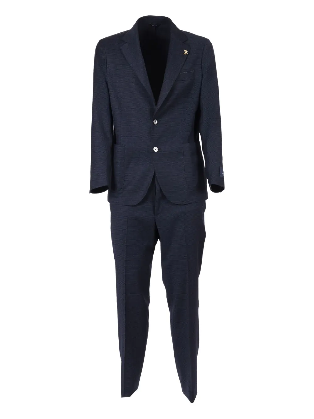 Однобортный костюм с лацканами с вырезом Tombolini, синий
Однобортный костюм с лацканами с вырезом Tombolini, синий