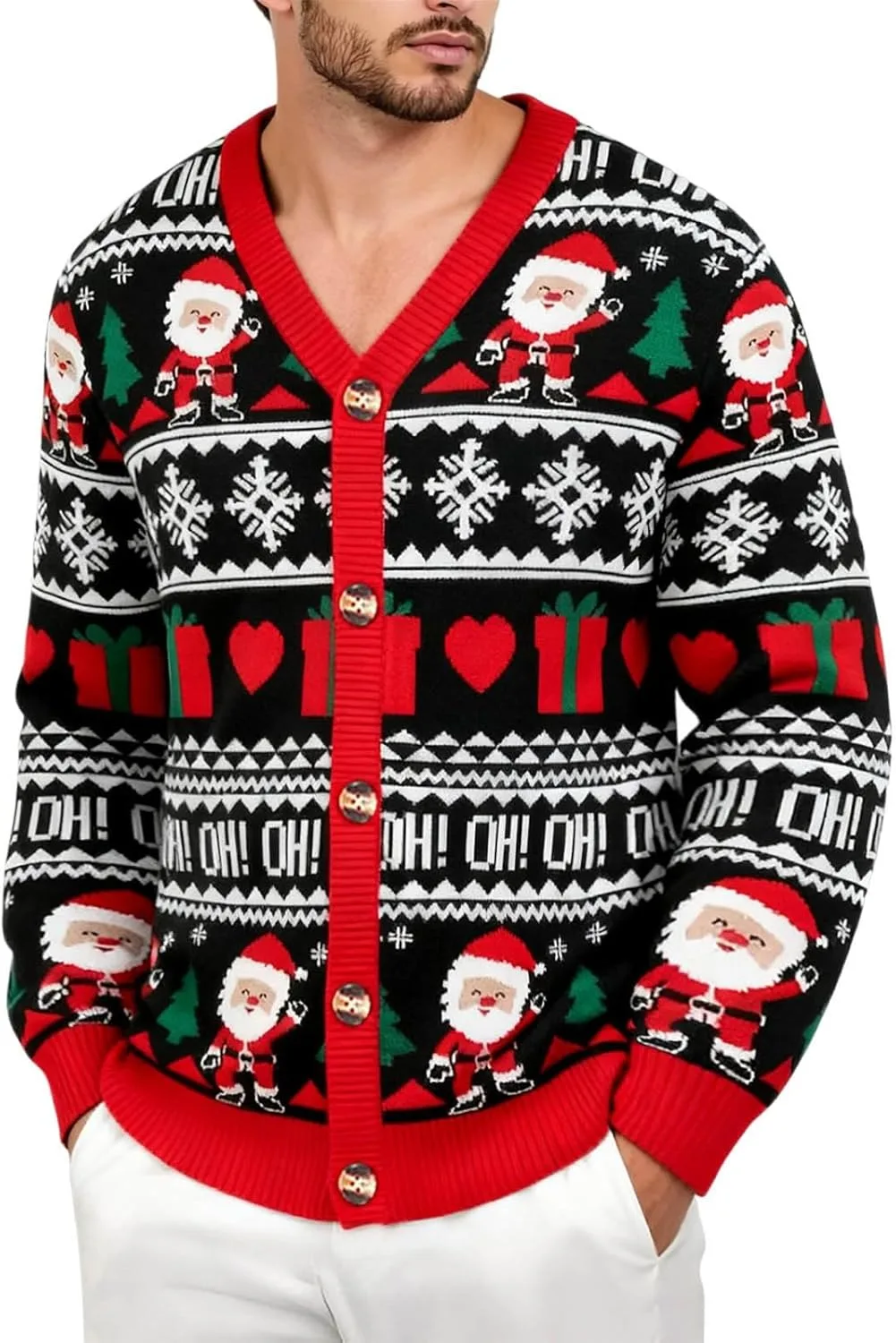 Кардиган V-образным вырезом на пуговицах, унисекс JHOKCI
Кардиган V-образным вырезом на пуговицах, унисекс JHOKCI