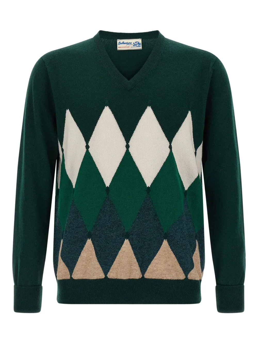 Свитер с V-образным вырезом и узором аргайл Ballantyne, зеленый
Свитер с V-образным вырезом и узором аргайл Ballantyne, зеленый